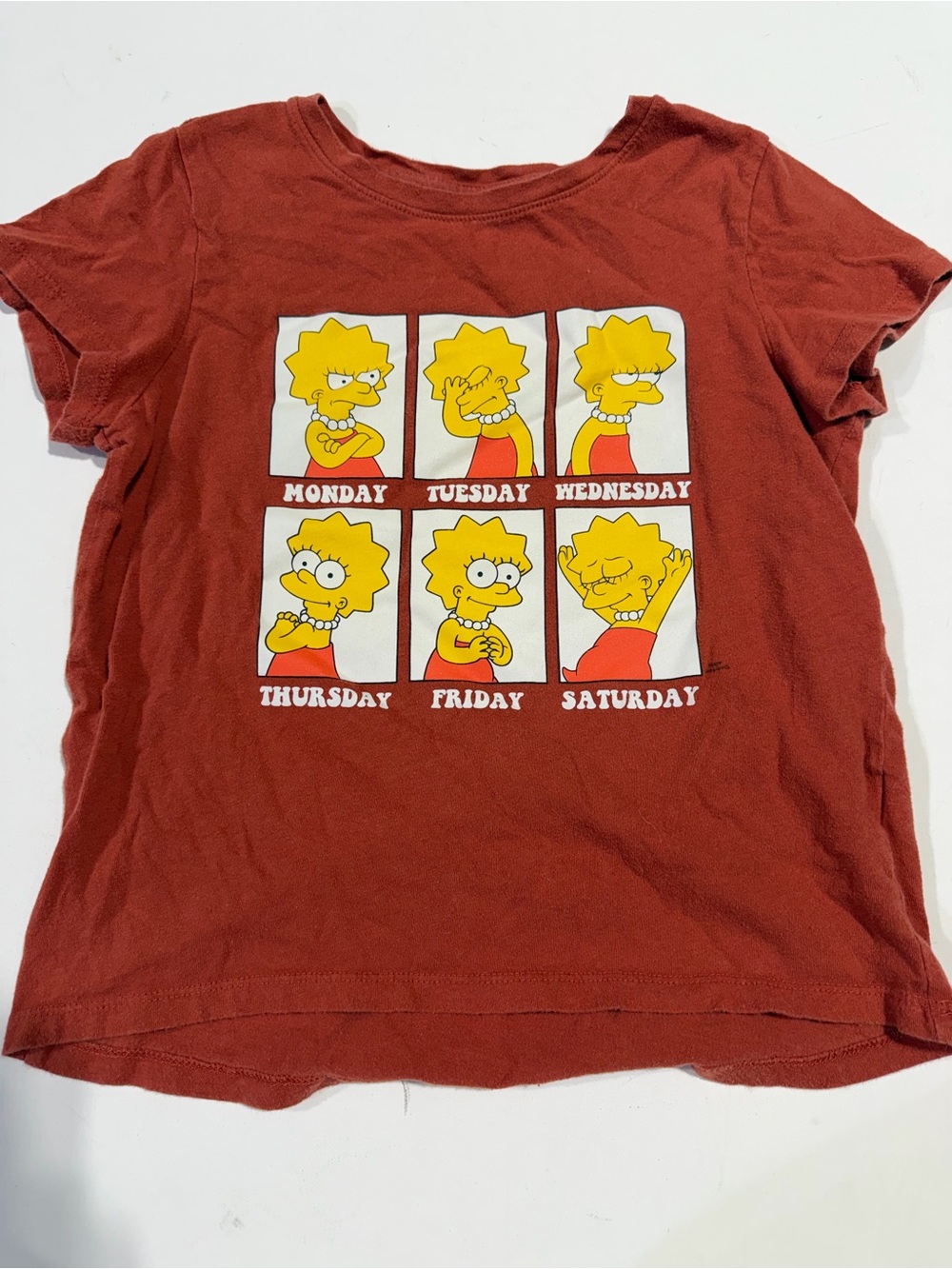 Old Navy Rust Red Lisa Simpson Weekly Graphic Tee - Kids